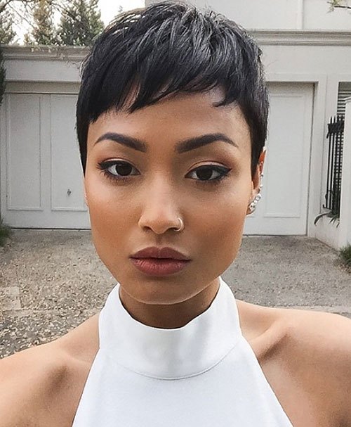 Short and Layered African American Pixie Cut