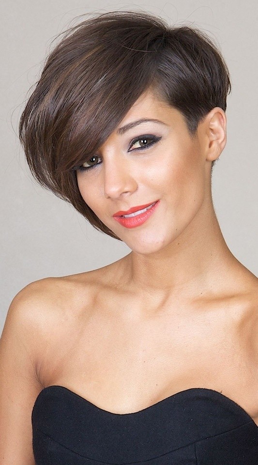 Stylish Short Hairstyle Long with Side Bangs