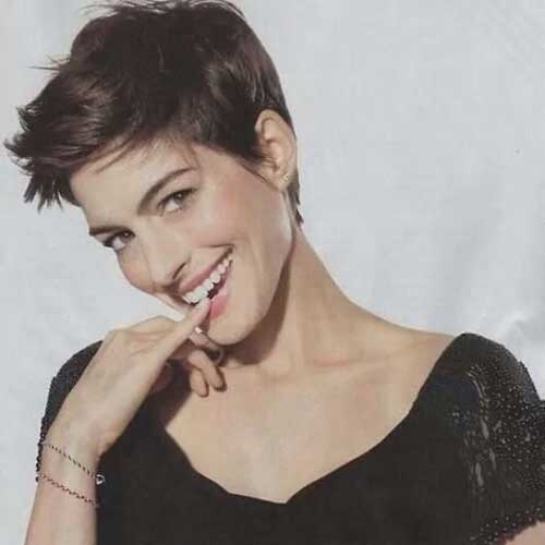 Anne Hathaway with Nice Pixie Hair