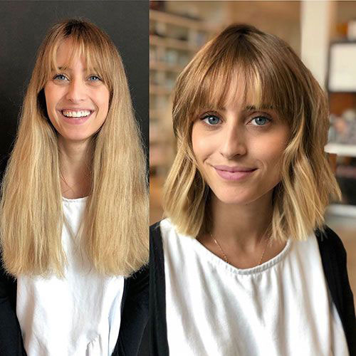 Before and After Bob Style Haircut