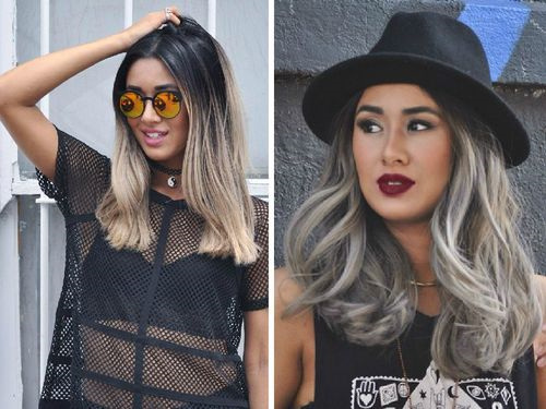 Blonde and Silver Ombre with Dark Hair