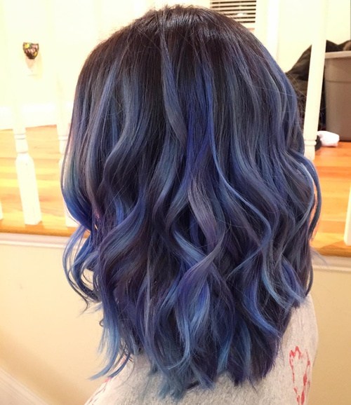 Blue and Purple for shoulder length hair