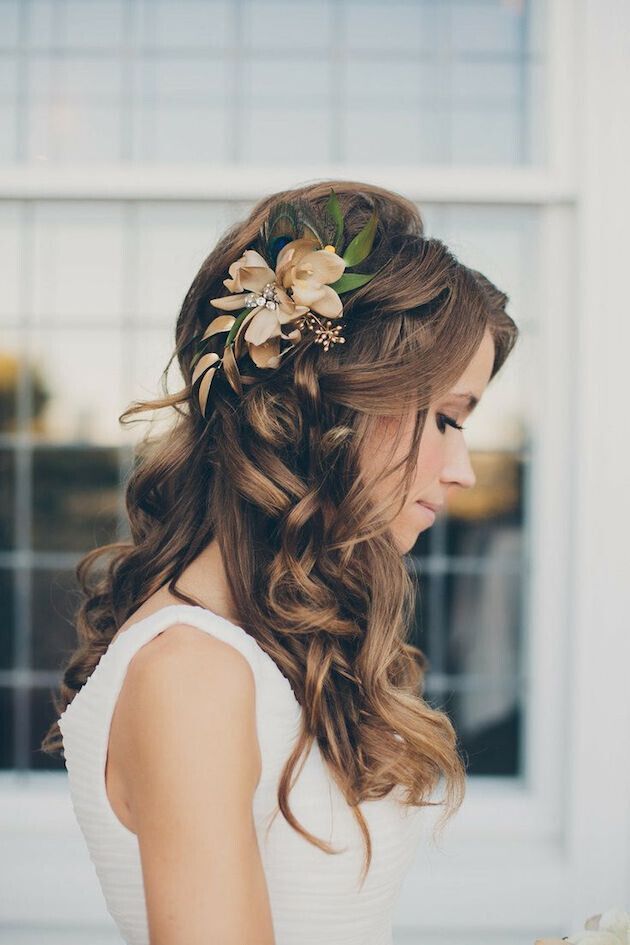 Long Curly Hair for Wedding Hairstyles