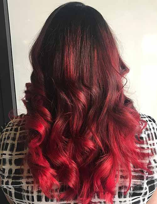 Red Ombre Hairstyles 8