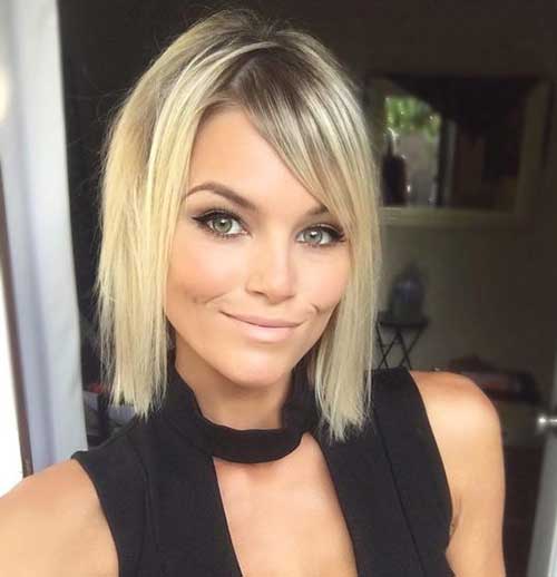 Short Blonde Hairstyle for Women with Thin Hair