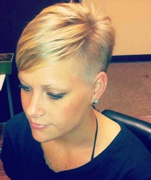 Short Cute Girl with Side Shaved Straight Hair