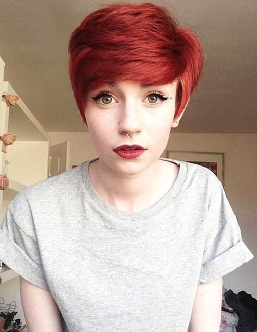 Short Red Pixie Hair for Cute Girls