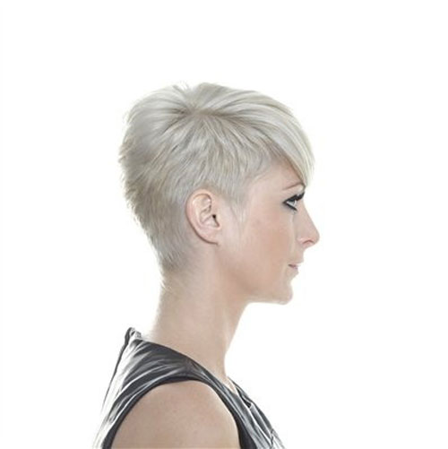 Side view of pixie cut