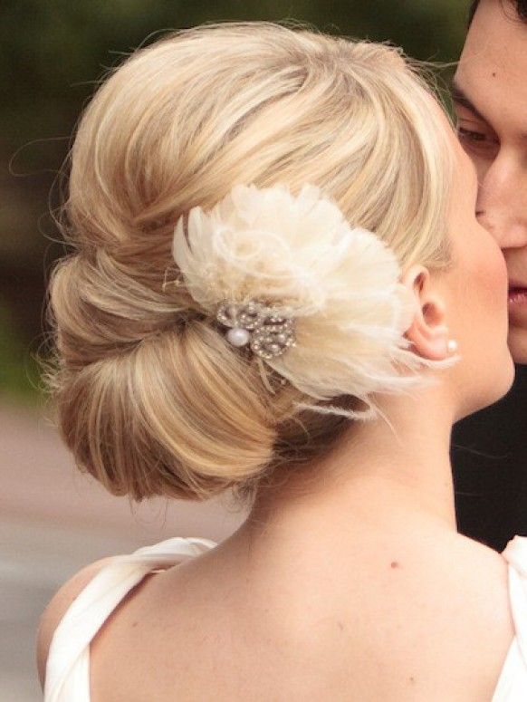 Simple Wedding Updo With Flower