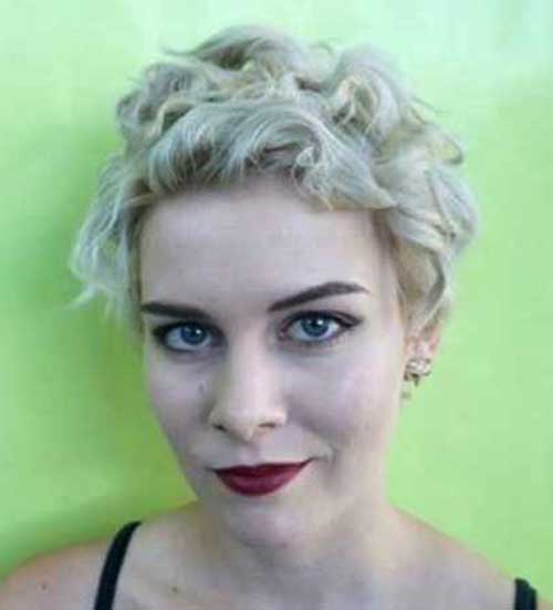 Very Short Curly Blonde Hairstyle