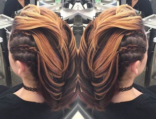 Caramel Swirl – Trendy Fauxhawk inspired Hairstyle for Women