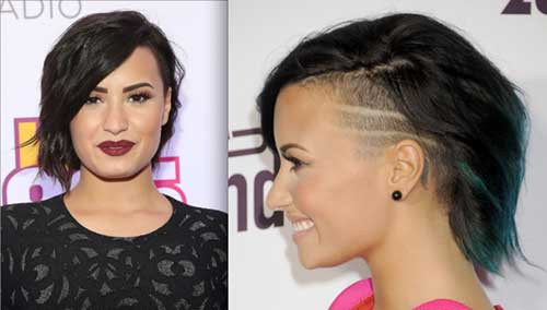 Demi Lovato’s Sidecut with Green Ombre