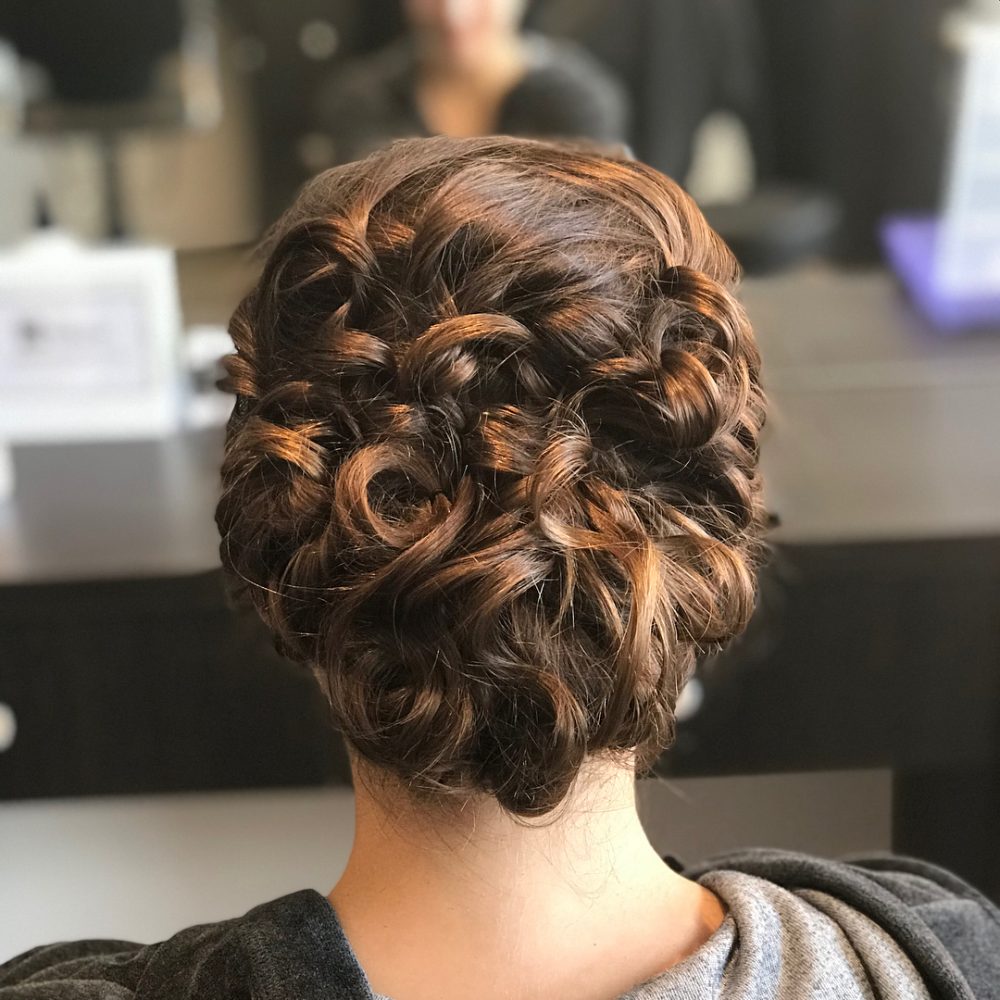Looped Rose Braid in Curly Hair