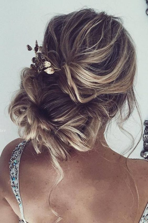 Low Bun for Curly Blonde Hair