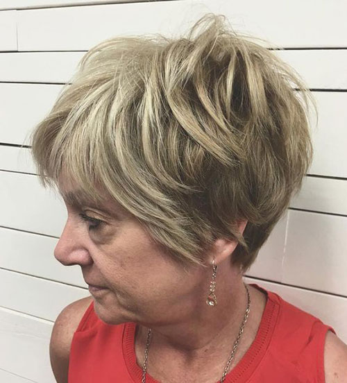 Pixie Hairstyle Women Over 50 with Straight Hair