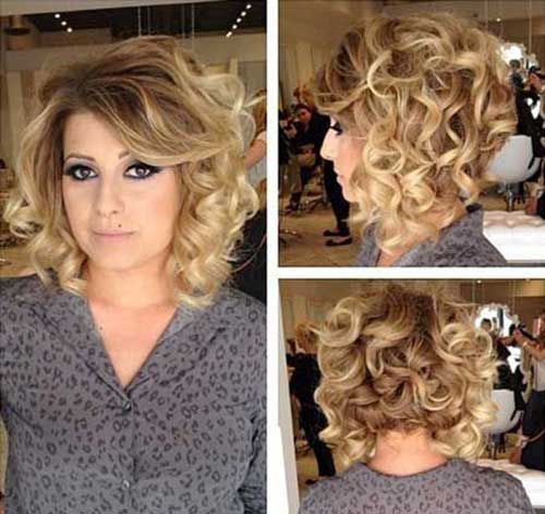 Short Thick Blonde Curly Hairstyle