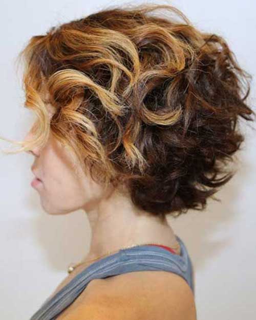 Short Thick Curly Hairstyle Side View