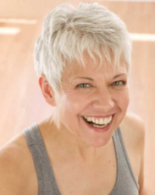 Short White Hairstyle for Women Over 50
