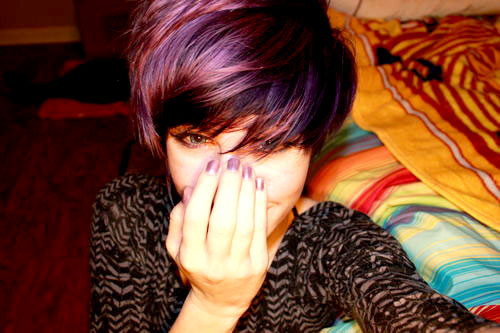 Short purple hair color