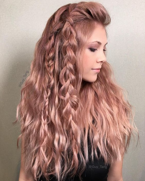 Stacked back Long Hair with Braids
