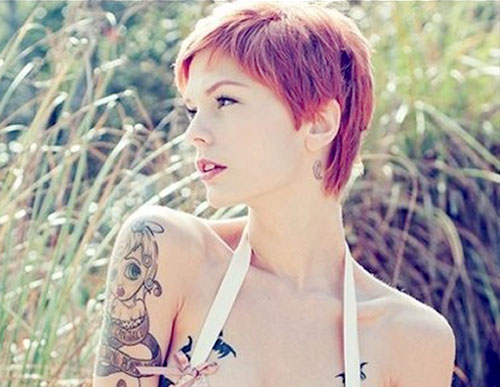 Very short red hairstyles