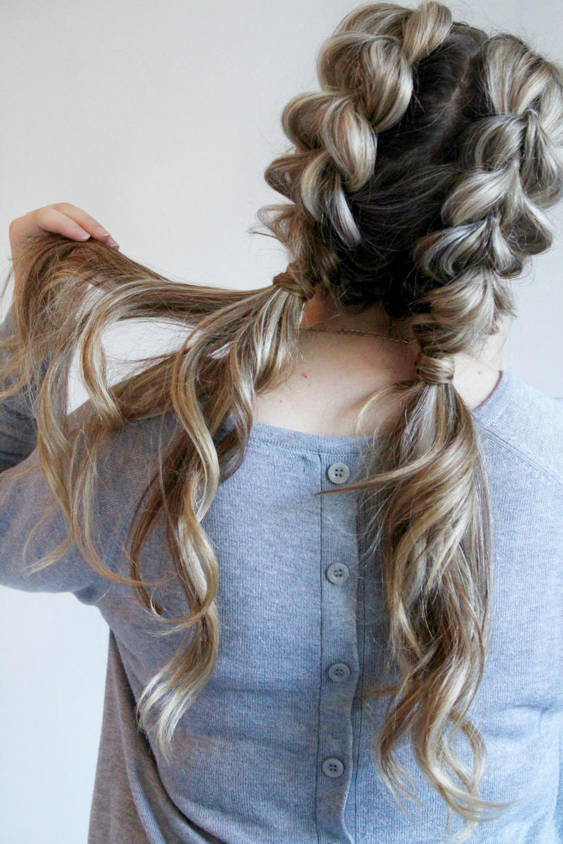 Wider Braided Curly Hairstyle
