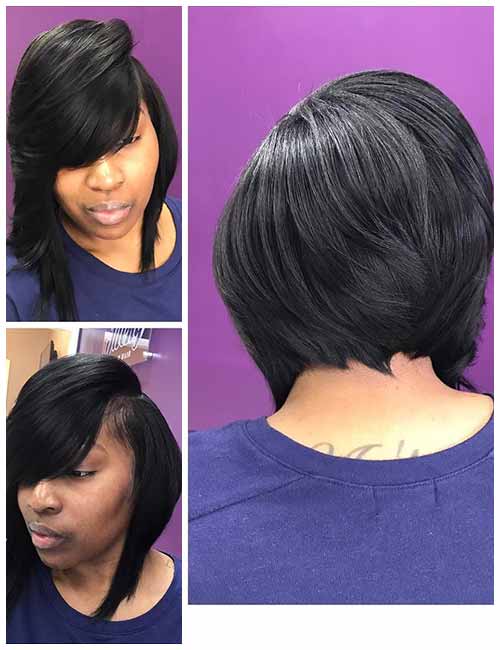 Angled Layers Bob With Swooped Bangs