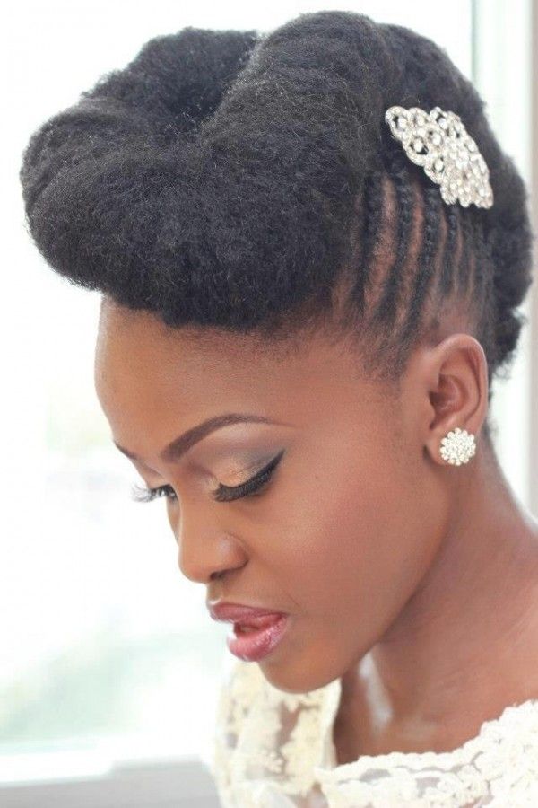 Natural Pompadour with Side Cornrows