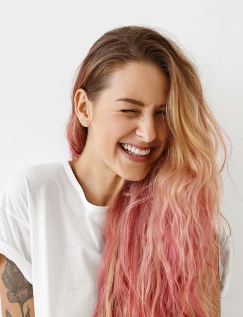 Pink Highlights On Blonde Hair