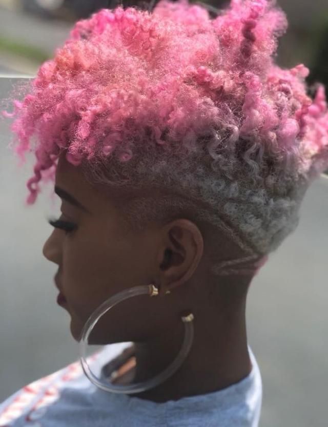 Pink Mohawk African American Hairstyle