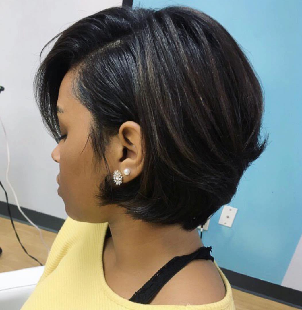 Side Parted Layered Bob