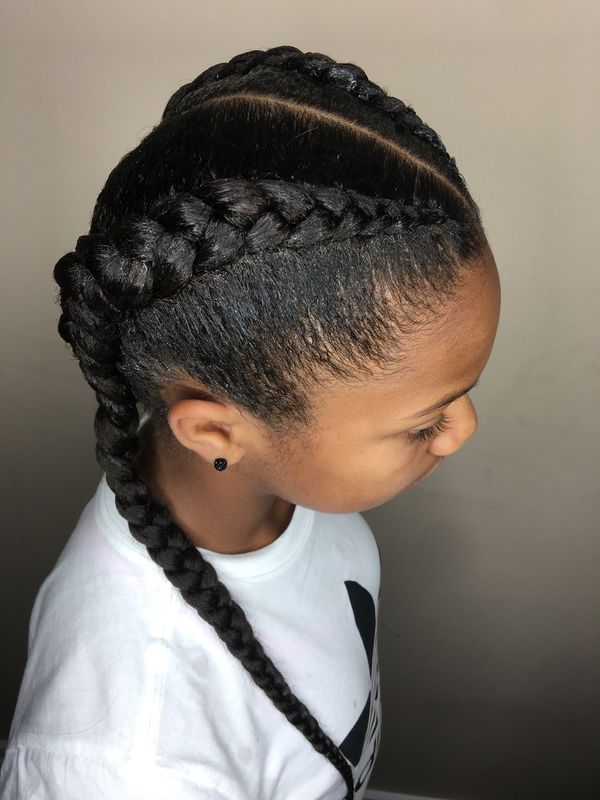 Thick French Braids on Both the Sides