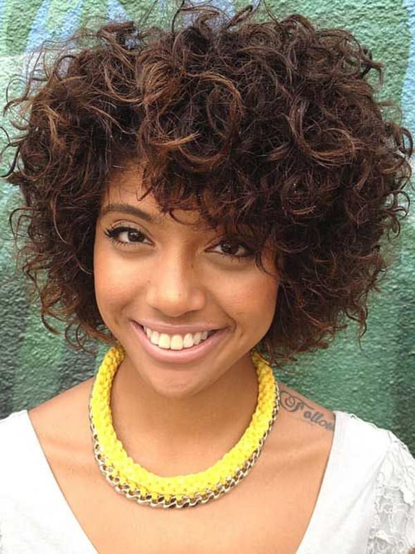 Chocolate Brown Hair with Spiral Short Hair