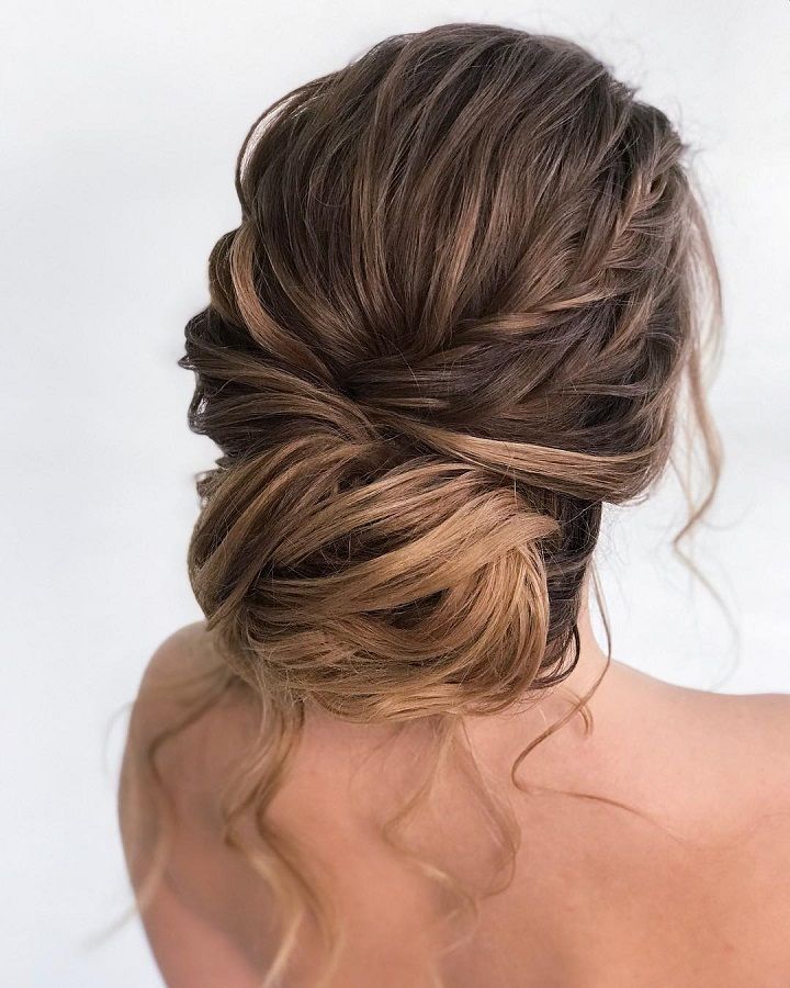 Loose Braid Low Chignon Hairstyle