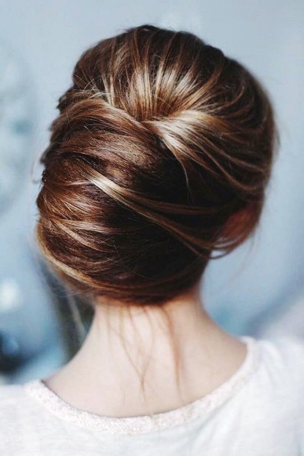 Low Twisted Chignon Hairstyle