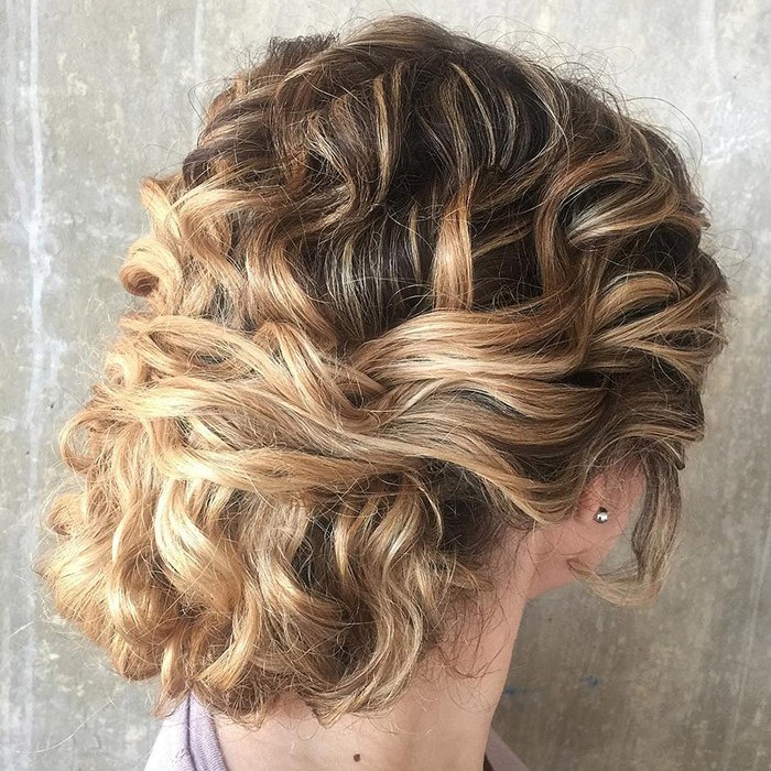 Messy Curly Chignon Hairstyle