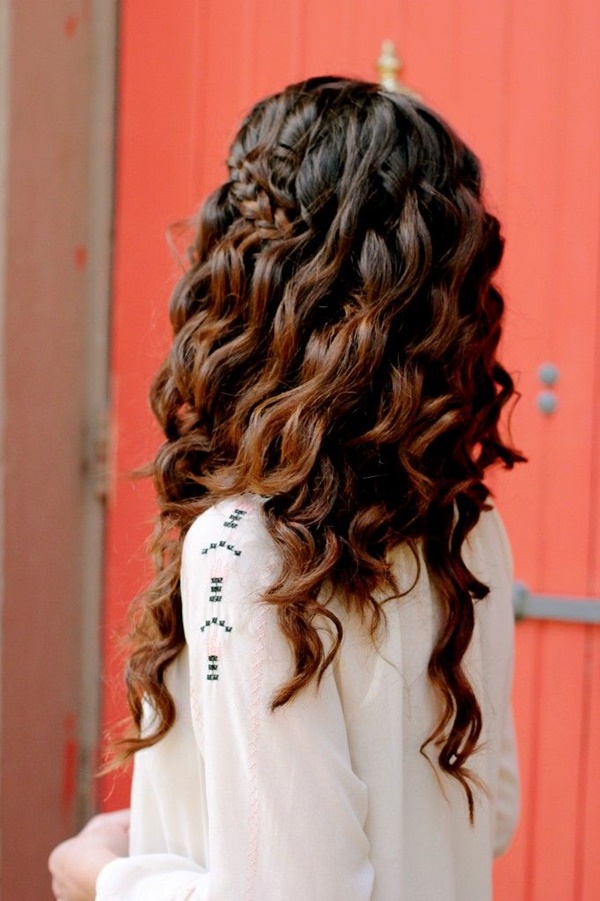 Head Side Braids with Curly Waves