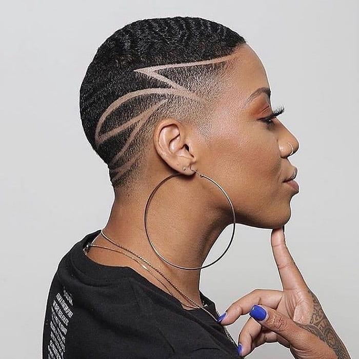 Artistic Shaved Design on Sides with Short Hair