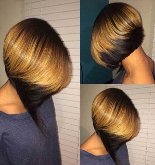 Black Colored Tips Bob Hair Style