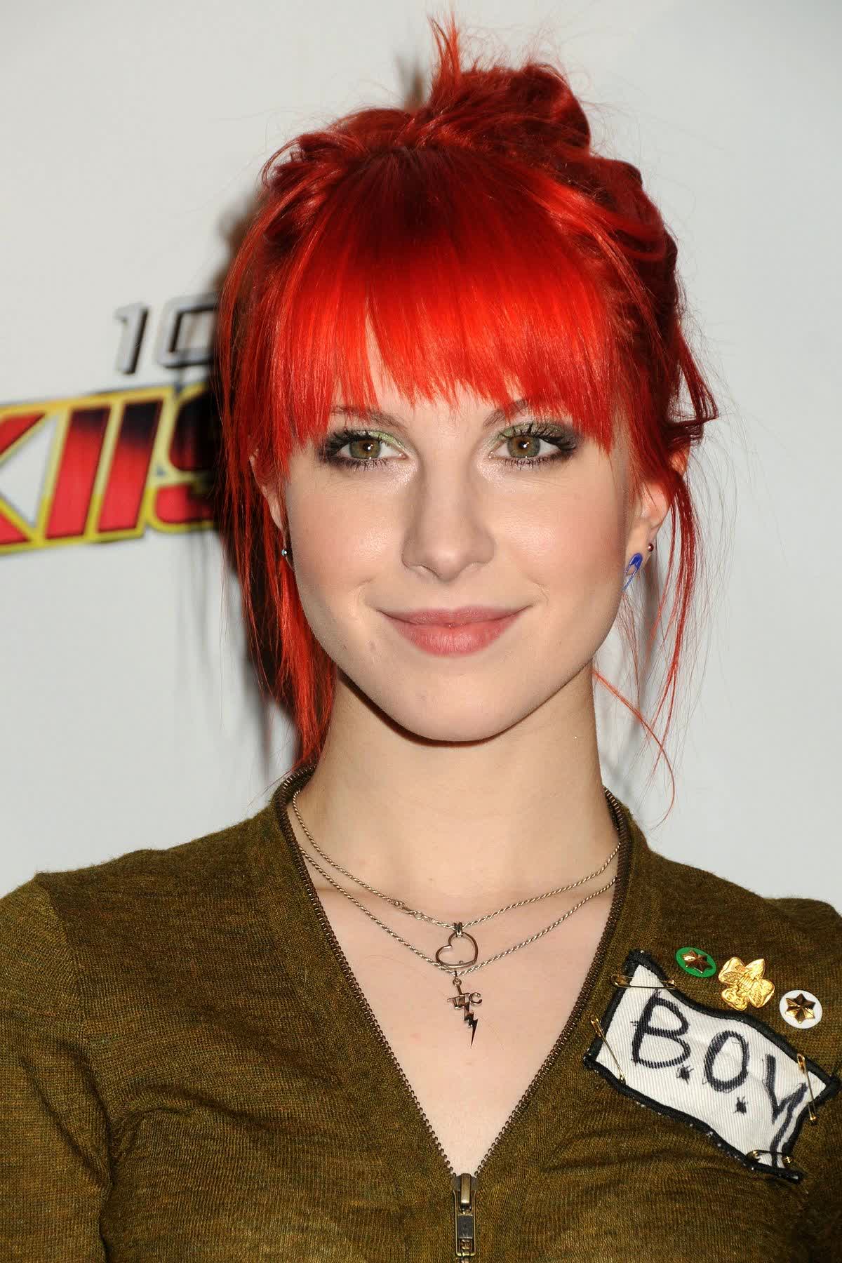 Bright Red Hair with Bangs