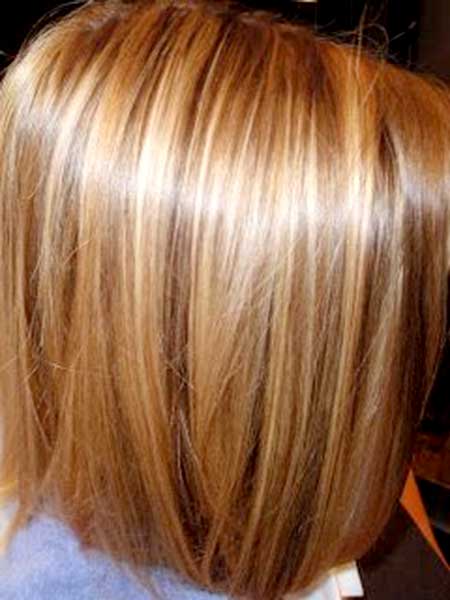 Brown Highlighted Short Bob Hair Color for Girls