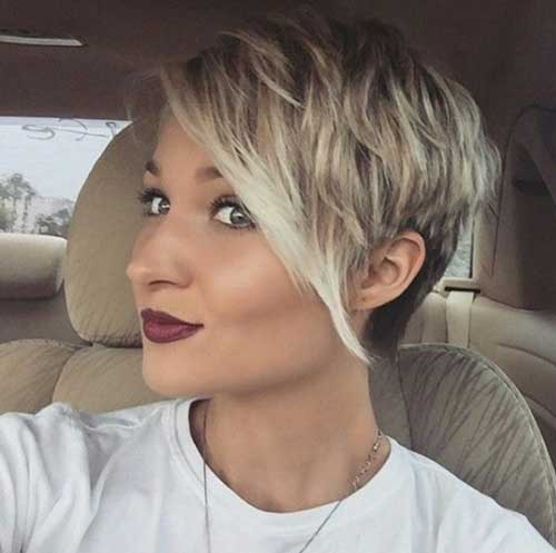 Cute Girl Hairstyle for Short Hair with Long Side Bangs