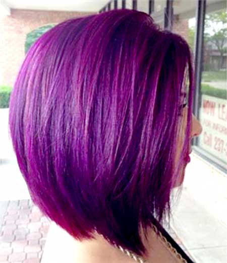 Purple Colored Short Hair for Girls