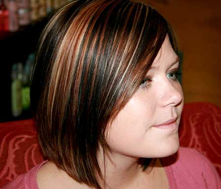 Red Brown and Blonde Highlights for Short Hair