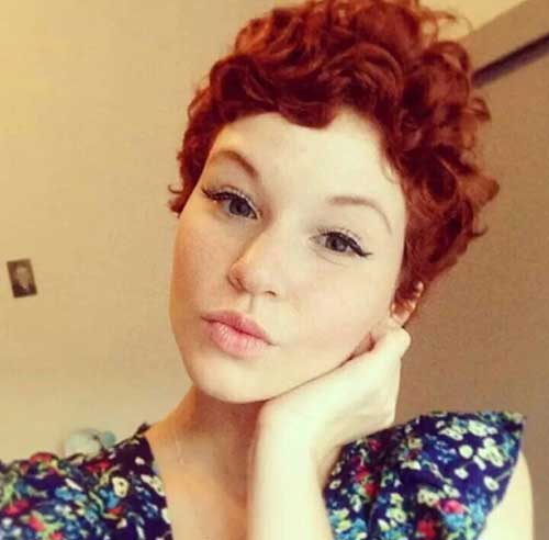 Red Curly Pixie Hairstyle
