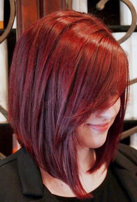 Red Hair Color Idea for Girls with Short Hair