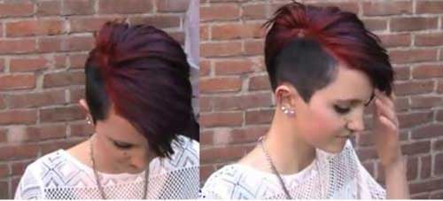 Red Ombre Short Hair Style