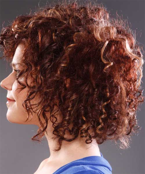 Red Short Thick Curly Hair Side View