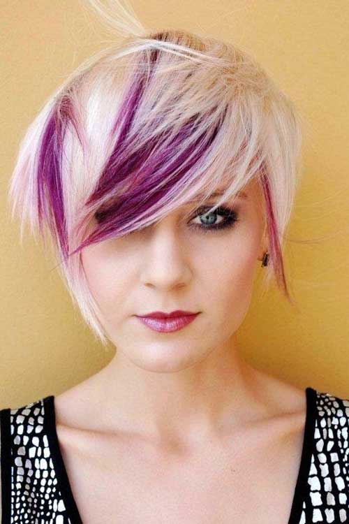 Short blonde and purple