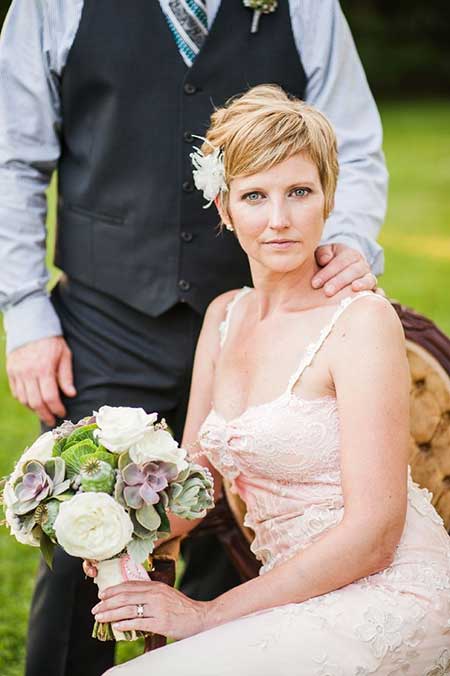 The Amazing and very Charming Copper Blonde colored Wedding Pixie Cut